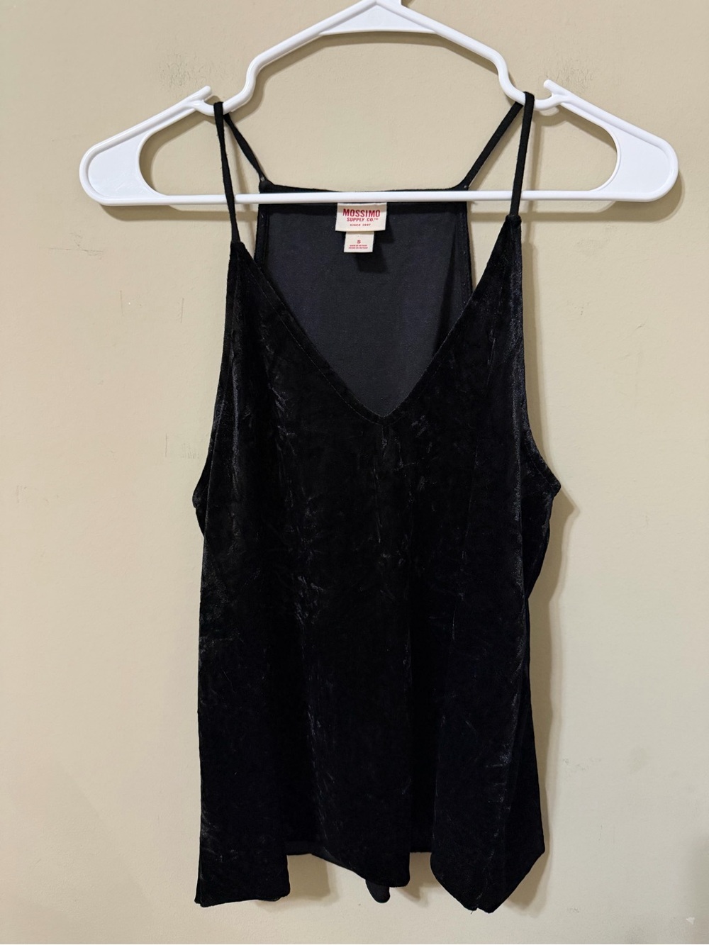 Mossimo Supply Co. Black Velvet V-Neck Cami small Y2K retro whimsigoth euc